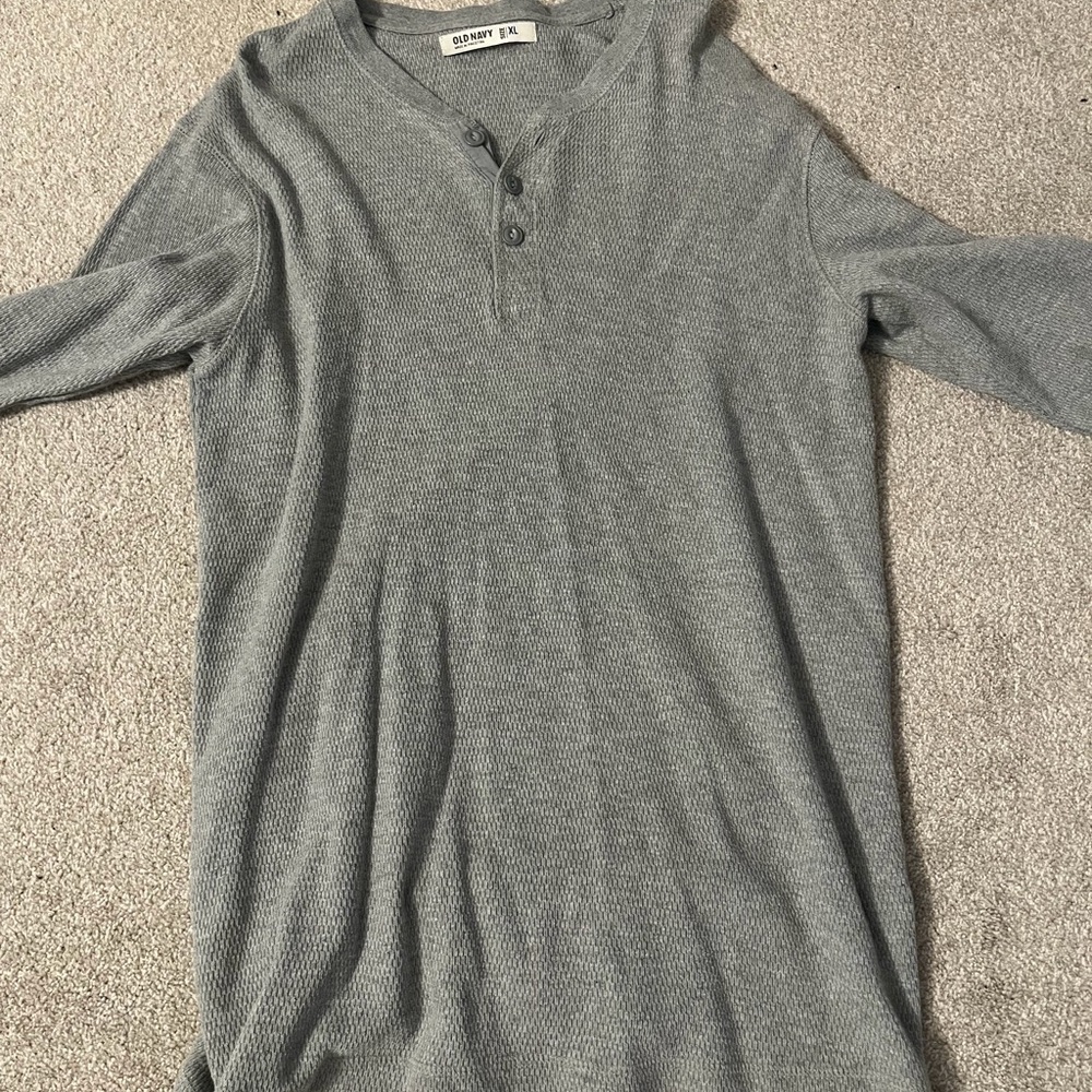 Old Navy Gray Long Sleeve Henley